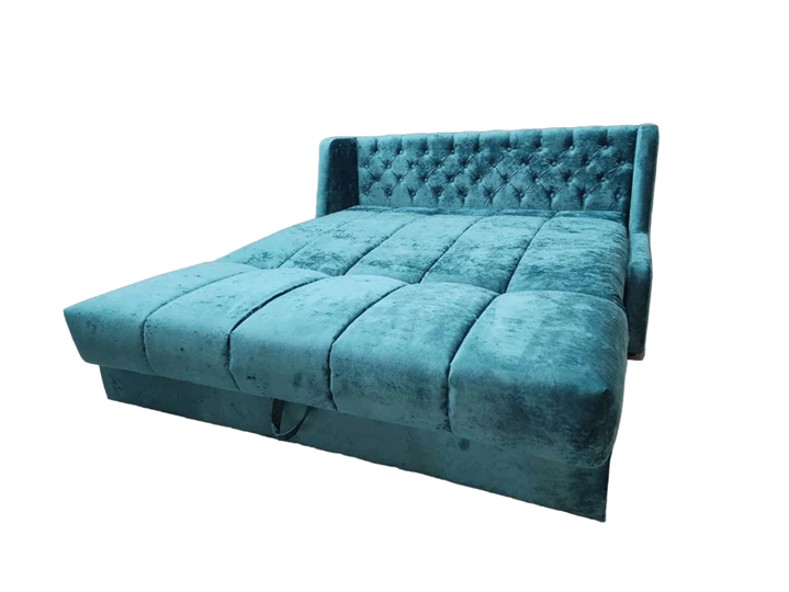 Прямой диван Аккордеон-Кровать 1,55 с каретной утяжкой, полоска (НПБ) в Вологде - изображение 4
