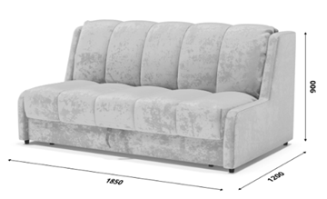 Прямой диван Аккордеон-Кровать 1,55 с каретной утяжкой, полоска (НПБ) в Вологде - предосмотр 5