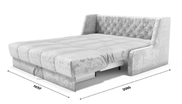Прямой диван Аккордеон-Кровать 1,55 с каретной утяжкой, полоска (НПБ) в Вологде - предосмотр 6