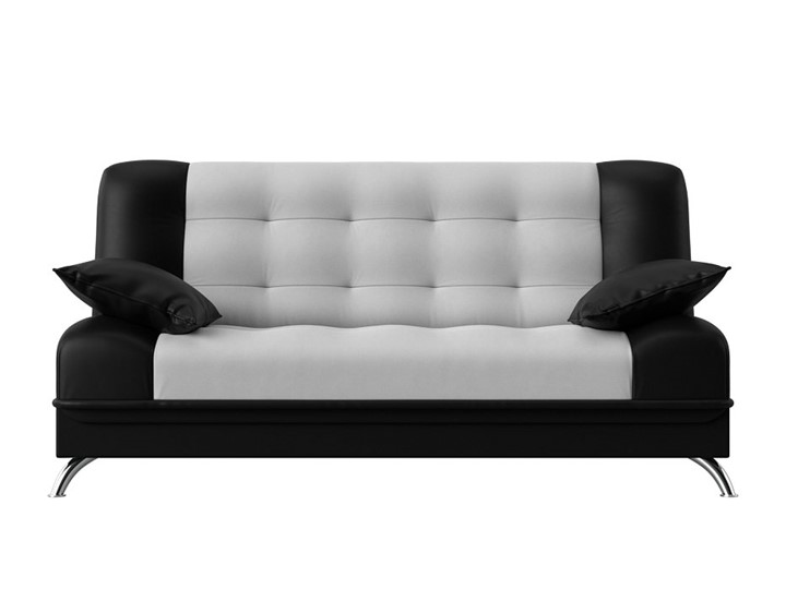 Прямой диван Анна, Белый/Черный (экокожа) в Вологде - изображение 1