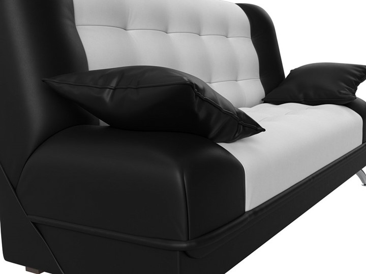Прямой диван Анна, Белый/Черный (экокожа) в Вологде - изображение 3