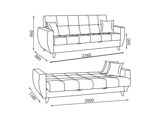 Прямой диван Бетти  2 БД в Вологде - изображение 22