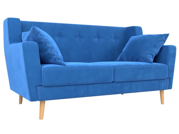 Двухместный диван Брайтон 2, Голубой (велюр) в Вологде - изображение