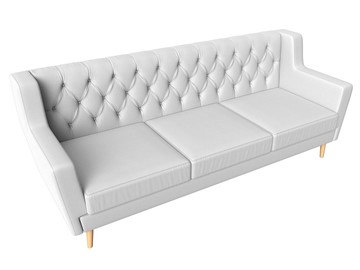 Прямой диван Брайтон 3 Люкс, Белый, без механизма (Экокожа) в Вологде - предосмотр 3