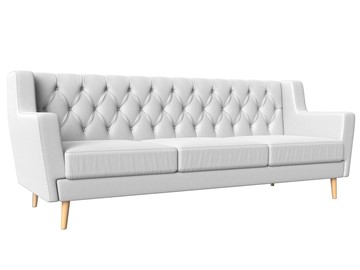 Прямой диван Брайтон 3 Люкс, Белый, без механизма (Экокожа) в Вологде - предосмотр