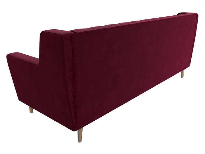 Прямой диван Брайтон 3 Люкс, Бордовый, без механизма (велюр) в Вологде - изображение 4