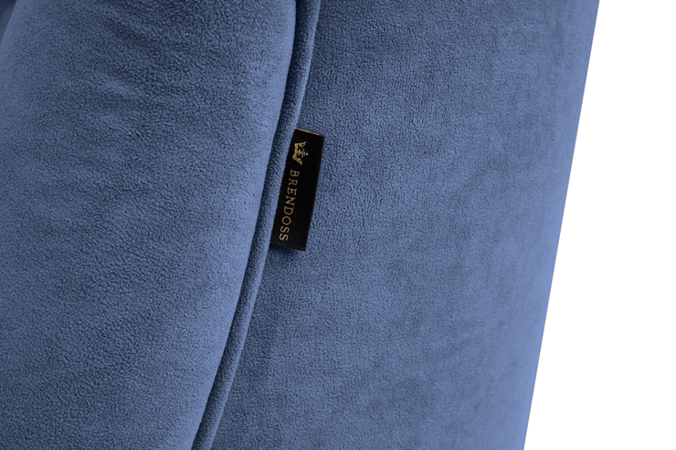 Прямой диван Бриджит синий ножки коричневые в Вологде - изображение 1