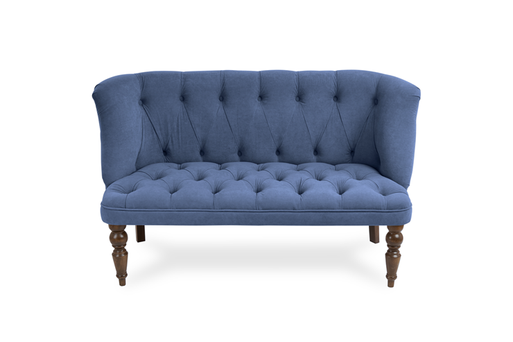 Прямой диван Бриджит синий ножки коричневые в Вологде - изображение 3
