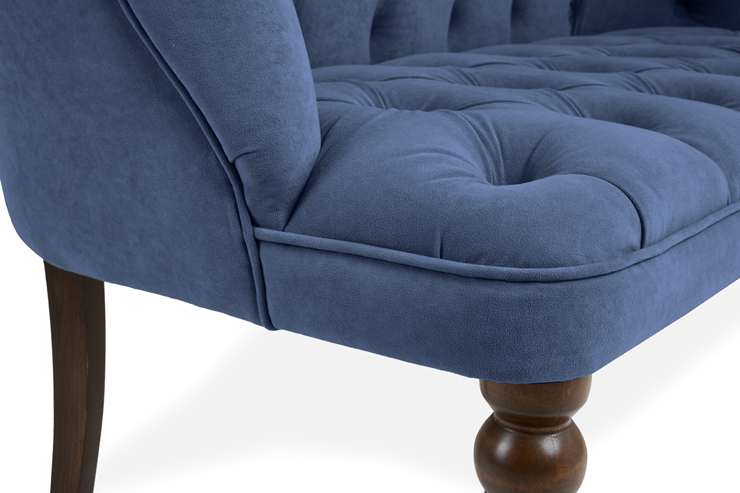 Прямой диван Бриджит синий ножки коричневые в Вологде - изображение 5