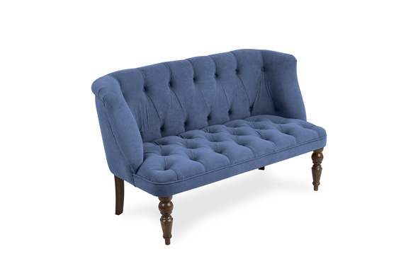 Прямой диван Бриджит синий ножки коричневые в Вологде - изображение