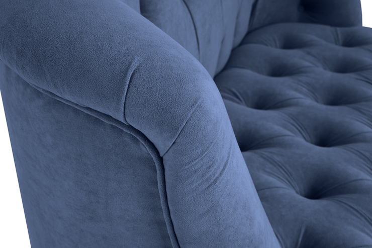 Прямой диван Бриджит синий ножки коричневые в Вологде - изображение 7