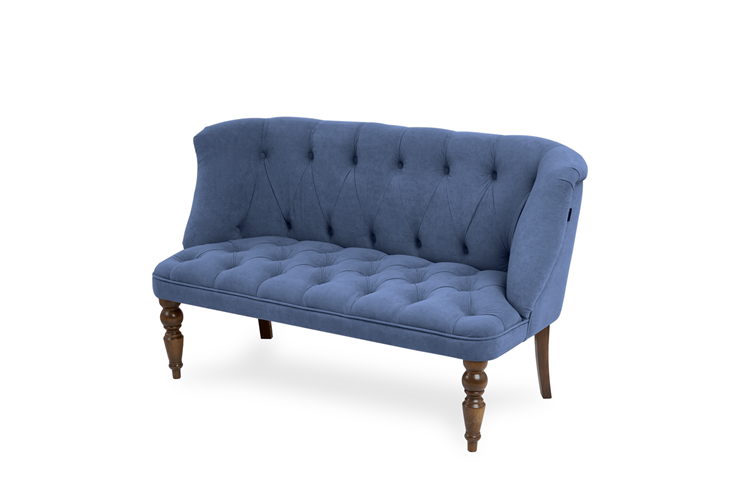 Прямой диван Бриджит синий ножки коричневые в Вологде - изображение 8