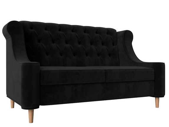 Прямой диван Бронкс, Черный (Велюр) в Вологде - изображение