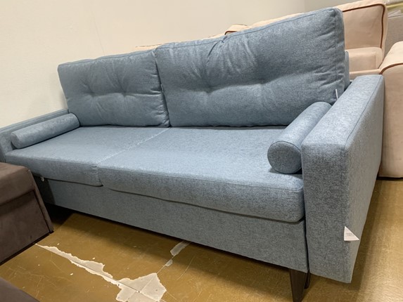 Прямой диван Фидэль 2Soil 13 серо голубая рогожка в Вологде - изображение