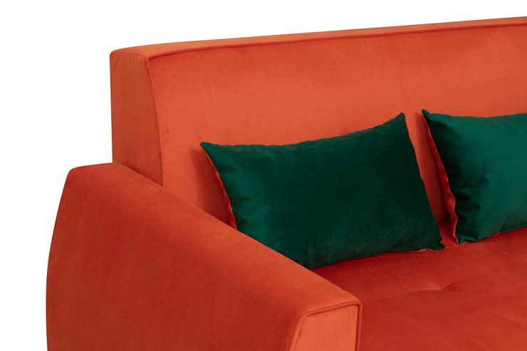 Прямой диван Хэппи, велюр велутто кирпичный в Вологде - изображение 5
