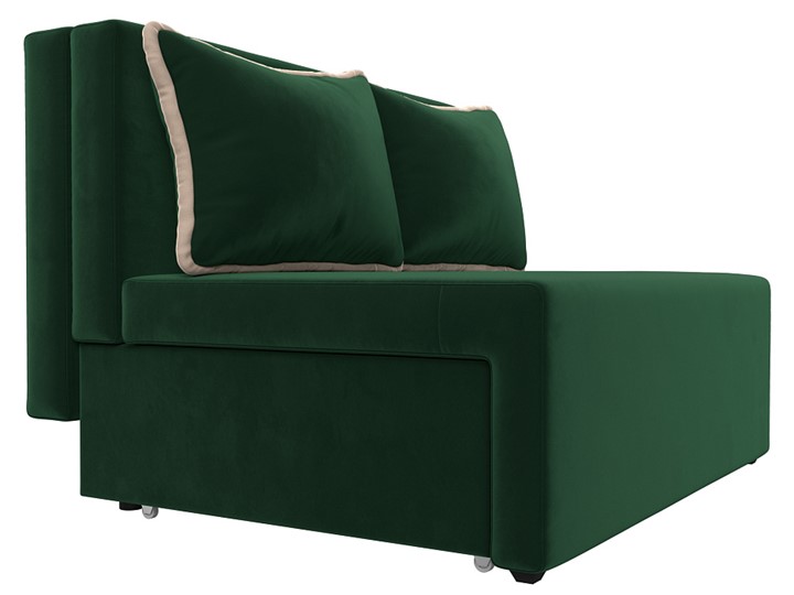 Прямой диван Лагуна, Зеленый/Бежевый (Велюр) в Вологде - изображение 5