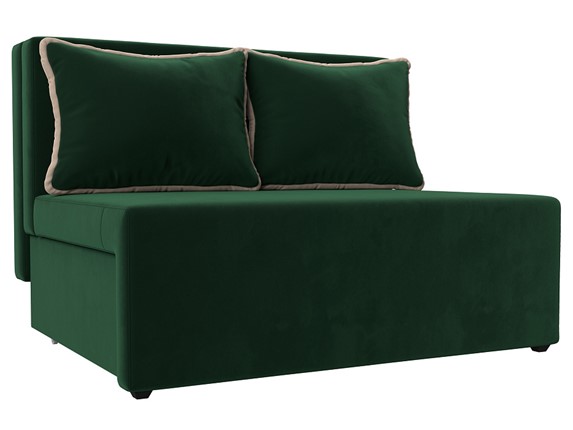 Прямой диван Лагуна, Зеленый/Бежевый (Велюр) в Вологде - изображение