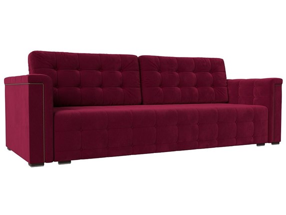 Прямой диван Лига-002 НПБ, Бордовый (Микровельвет) в Вологде - изображение