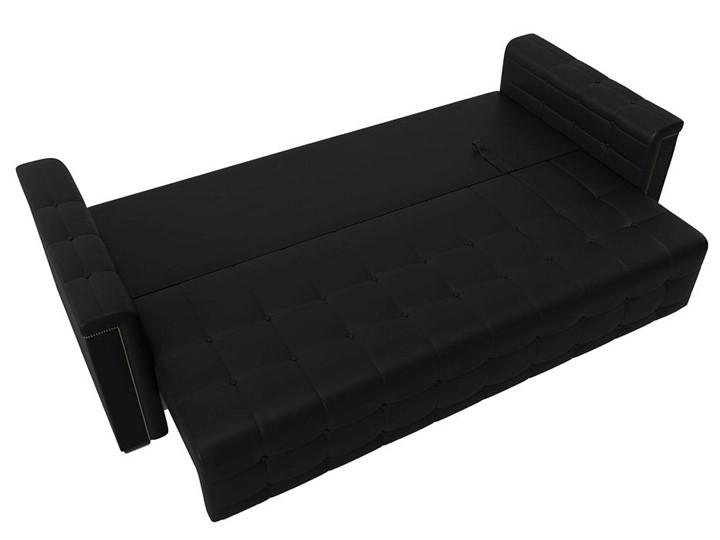 Прямой диван Лига-002 НПБ, Черный (Экокожа) в Вологде - изображение 2