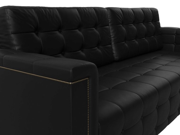 Прямой диван Лига-002 НПБ, Черный (Экокожа) в Вологде - изображение 5