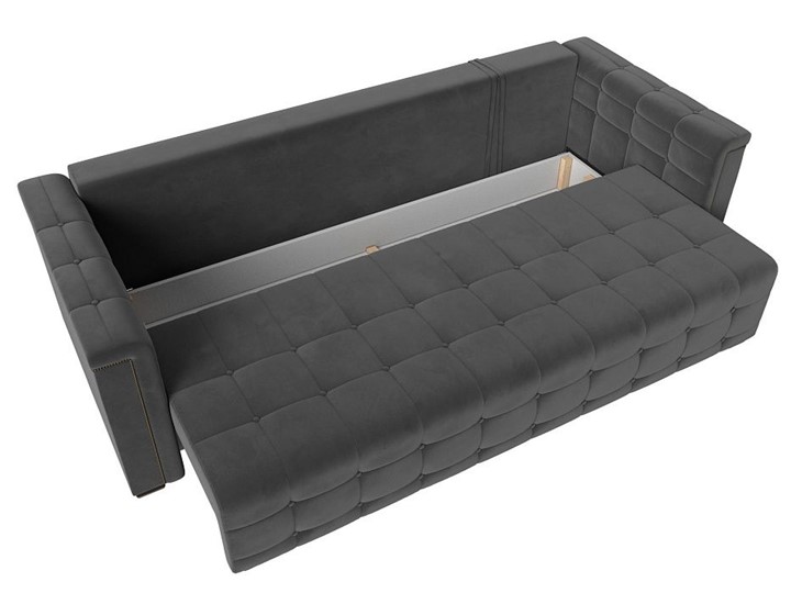 Прямой диван Лига-002 НПБ, Серый (велюр) в Вологде - изображение 1