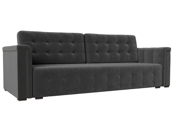 Прямой диван Лига-002 НПБ, Серый (велюр) в Вологде - изображение