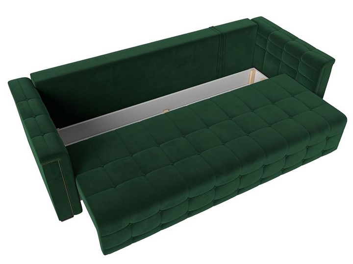 Прямой диван Лига-002 НПБ, Зеленый (велюр) в Вологде - изображение 1