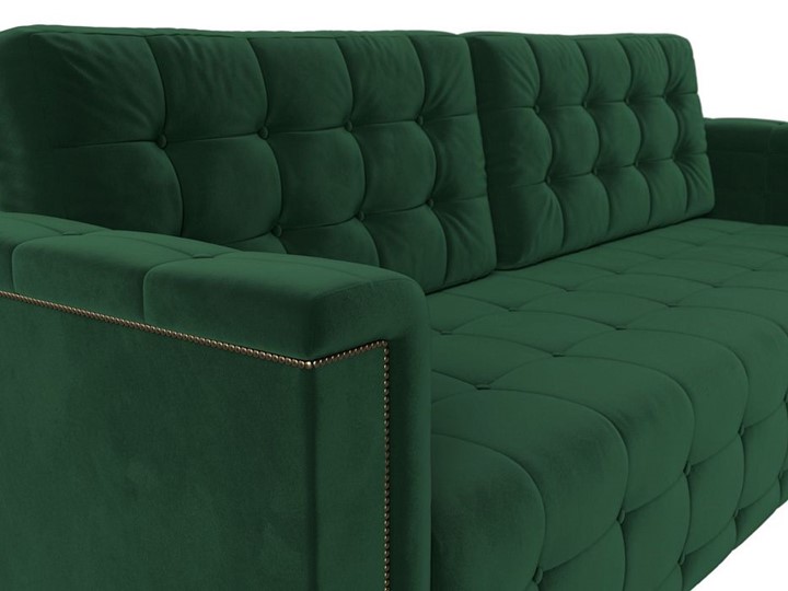 Прямой диван Лига-002 НПБ, Зеленый (велюр) в Вологде - изображение 5