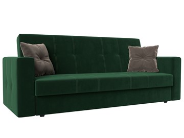 Прямой диван Лига-016, Зеленый\Коричневый (велюр) в Вологде