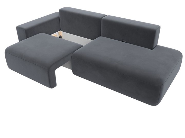 Прямой диван Лига-036 Модерн, Серый (велюр) в Вологде - изображение 1