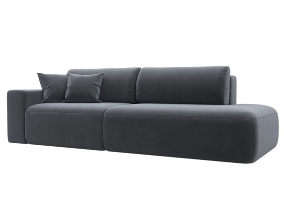 Прямой диван Лига-036 Модерн, Серый (велюр) в Вологде - изображение