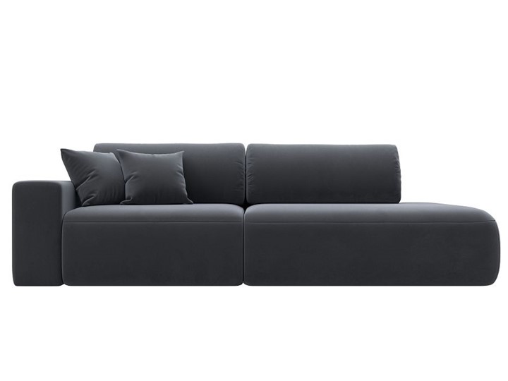 Прямой диван Лига-036 Модерн, Серый (велюр) в Вологде - изображение 8