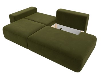 Прямой диван Лига-036 Модерн, Зеленый (Микровельвет) в Вологде - предосмотр 2