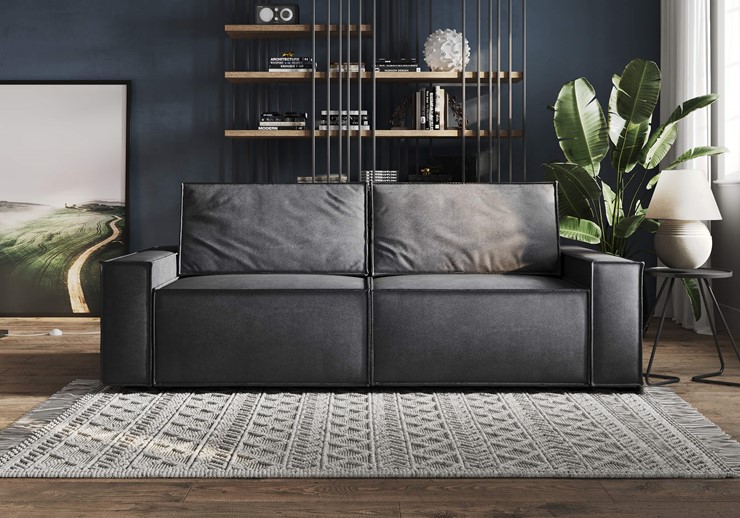 Прямой диван Loft, Микровелюр серый в Вологде - изображение 7