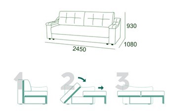 Прямой диван Мальта 3 Тик-так БД в Вологде - предосмотр 6