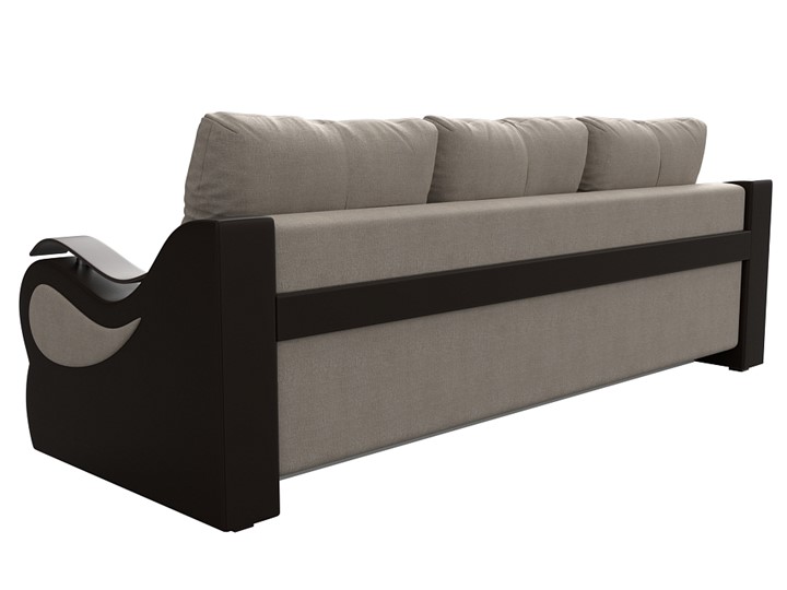 Прямой диван Меркурий еврокнижка, Бежевый/коричневый (рогожка/экокожа) в Вологде - изображение 6