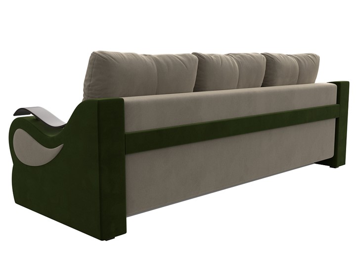 Прямой диван Меркурий еврокнижка, Бежевый/зеленый (микровельвет) в Вологде - изображение 6