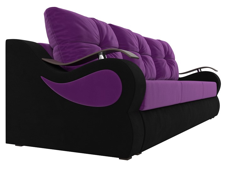 Прямой диван Меркурий еврокнижка, фиолетовый/черный (микровельвет) в Вологде - изображение 2