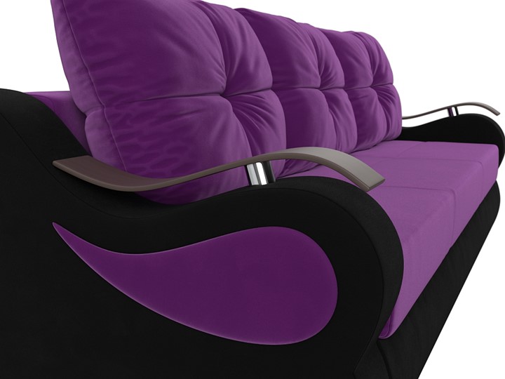 Прямой диван Меркурий еврокнижка, фиолетовый/черный (микровельвет) в Вологде - изображение 3