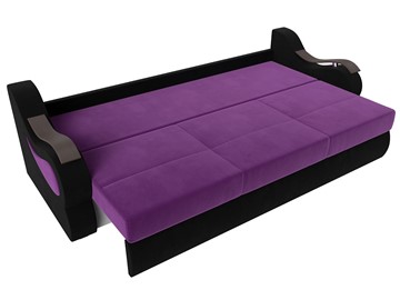 Прямой диван Меркурий еврокнижка, фиолетовый/черный (микровельвет) в Вологде - предосмотр 5