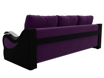 Прямой диван Меркурий еврокнижка, фиолетовый/черный (микровельвет) в Вологде - предосмотр 6