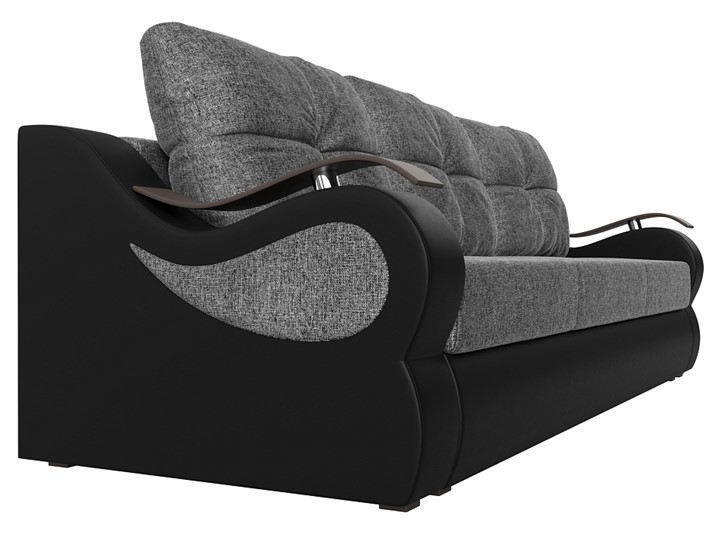 Прямой диван Меркурий еврокнижка, Серый/черный (рогожка/экокожа) в Вологде - изображение 2
