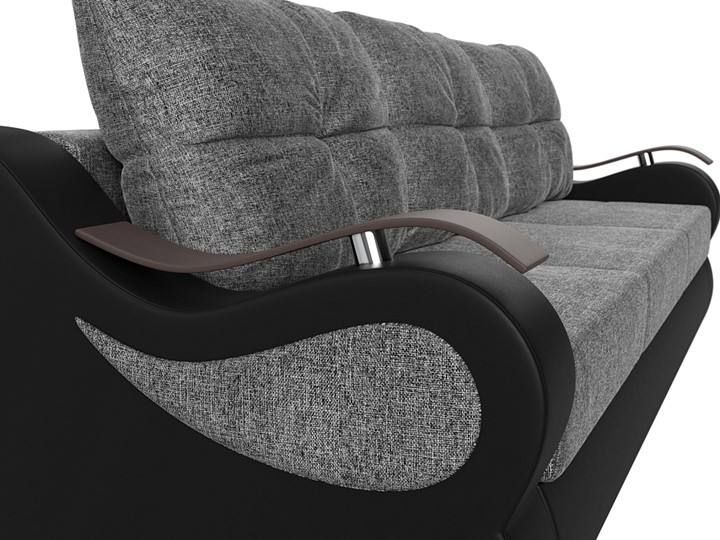 Прямой диван Меркурий еврокнижка, Серый/черный (рогожка/экокожа) в Вологде - изображение 3