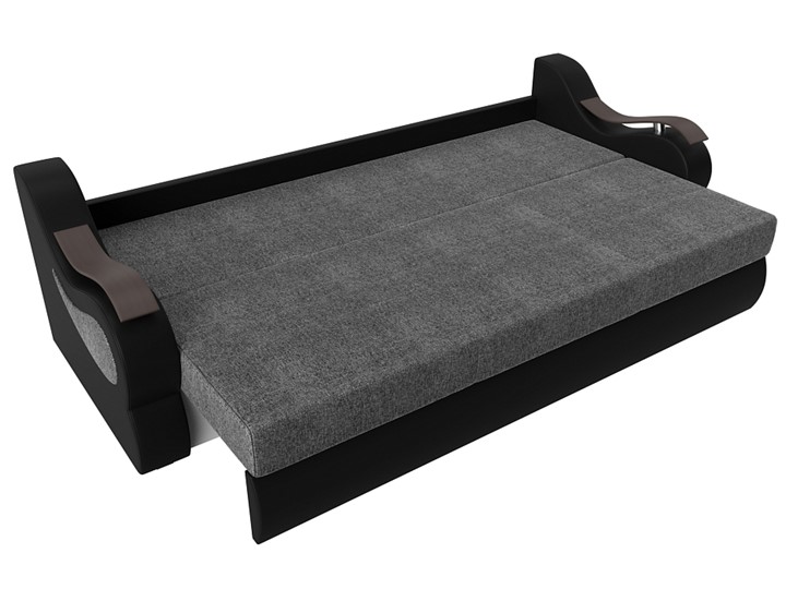 Прямой диван Меркурий еврокнижка, Серый/черный (рогожка/экокожа) в Вологде - изображение 5