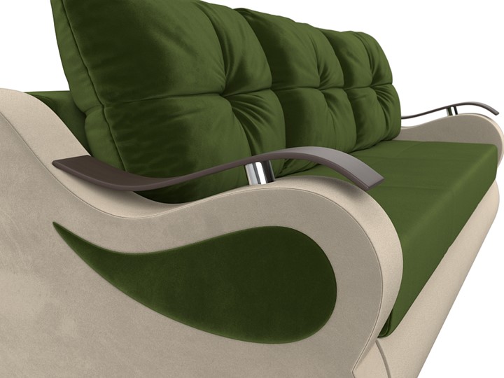 Прямой диван Меркурий еврокнижка, Зеленый/бежевый (микровельвет) в Вологде - изображение 3