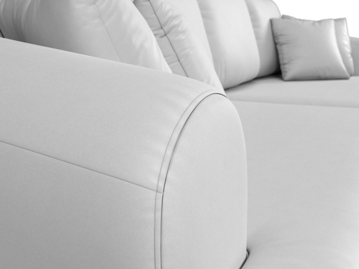 Большой прямой диван Милтон, Белый (экокожа) в Вологде - изображение 5
