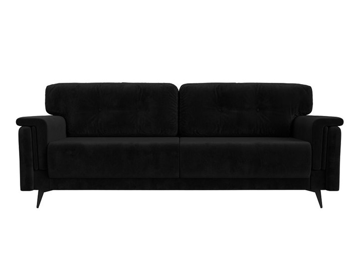 Прямой диван Оксфорд, Черный (велюр) НПБ в Вологде - изображение 3