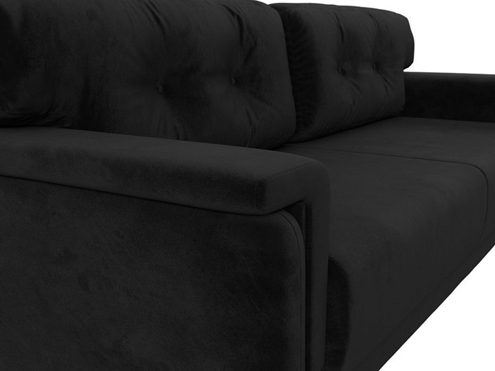 Прямой диван Оксфорд, Черный (велюр) НПБ в Вологде - изображение 5