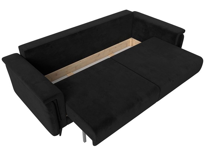 Прямой диван Оксфорд, Черный (велюр) НПБ в Вологде - изображение 1