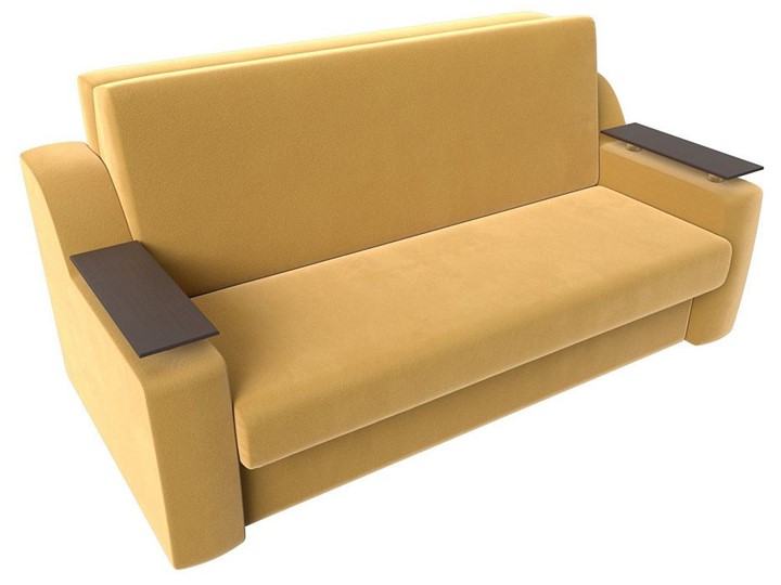 Прямой диван Сенатор Аккордеон 160, Желтый (Микровельвет) в Вологде - изображение 3